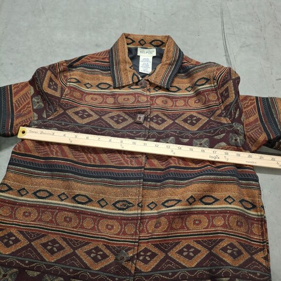 Vintage White Stag Ladies M Sweet Tea Southwestern Print Jacket - Picture 5 of 9